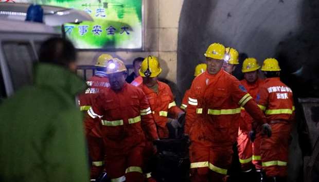 Rescue workers at the mine