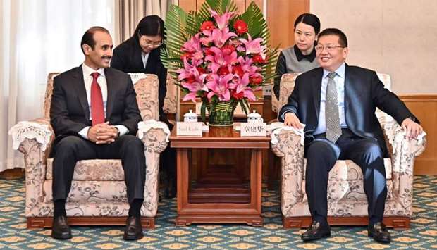 HE the Minister of State for Energy Affairs Saad bin Sherida al-Kaabi met with Zhang Jianhua, director of Chinau2019s National Energy Administration in Beijing