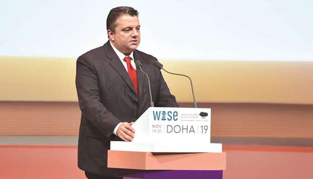 Stavros N Yiannouka, CEO, WISE addressing the gathering.