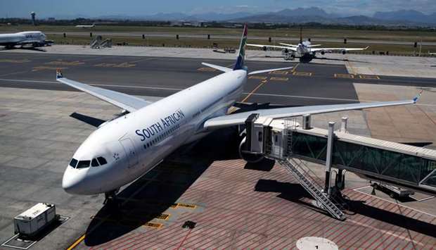 A South African Airways (SAA) aircraft is seen parked on the tarmac at Cape Town International Airport in Cape Town, South Africa, November 14.