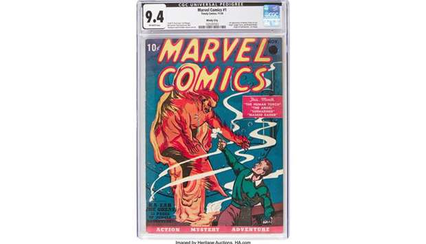 This image courtesy of Heritage Auctions shows a copy of Marvel Comics No. 1.