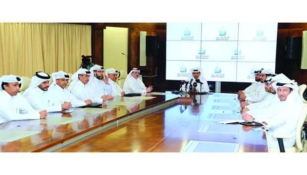 HE al-Kaabi with QP's senior management team announcing Qataru2019s LNG production boost to 126mn tonnes per year by 2027, representing a huge increase of 64% on the current 77mn. PICTURE: Thajuddin