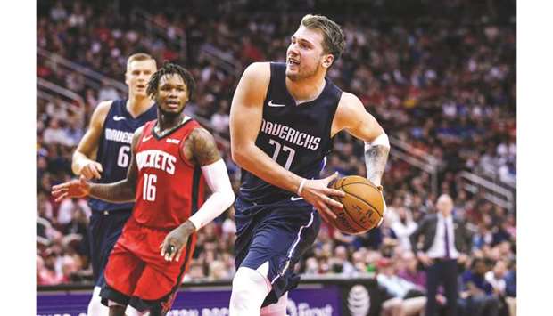 Dallas Mavericks forward Luka Doncic drives with the ball during the fourth quarter against the Houston Rockets at Toyota Center. PICTURE: USA TODAY Sports