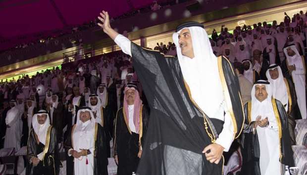 His Highness the Amir Sheikh Tamim bin Hamad al-Thani declares the 24th Gulf Cup open at the Khalifa International Stadium