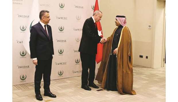 HE al-Kuwari with Erdogan at the summit.