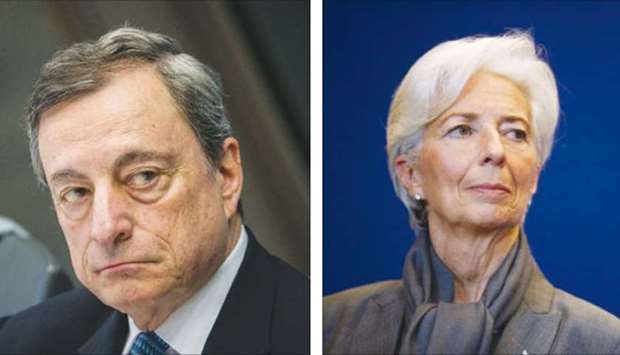 Mario Draghi  and Christine Lagarde