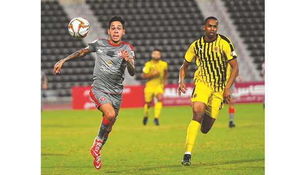 Action from the Ooredoo Cup match between Qatar SC and Al Duhail at the Al Wakrah Stadium yesterday. PICTURE: Ram Chand
