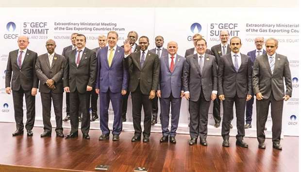 HE al-Kaabi and other delegates of the GECF ministerial meet in Equatorial Guinea.