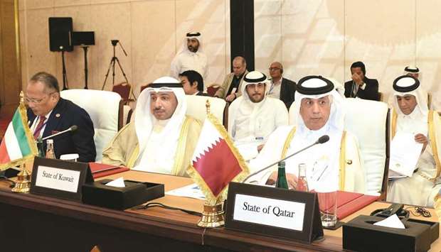 HE the Minister of State for Foreign Affairs Sultan bin Saad al-Muraikhi attending the Ministerial Meeting of the OIC Contact Group on Somalia in Doha yesterday. PICTURE: Shaji Kayamkulam