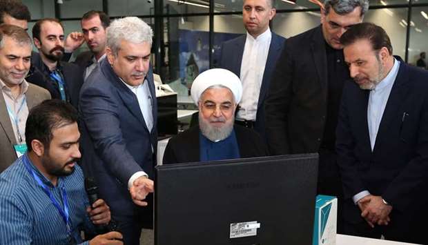 President Hassan Rouhani speaking during the opening of a factory in the capital Tehran. AFP PHOTO/HO/IRANIAN PRESIDENCY