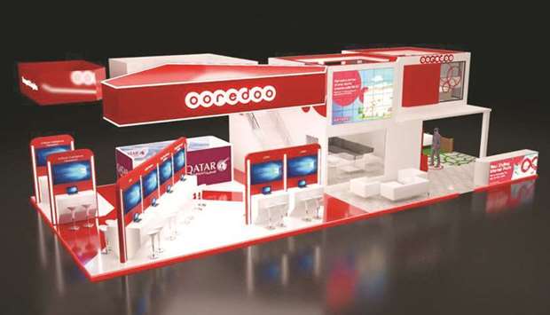 The Ooredoo booth at Qitcom.