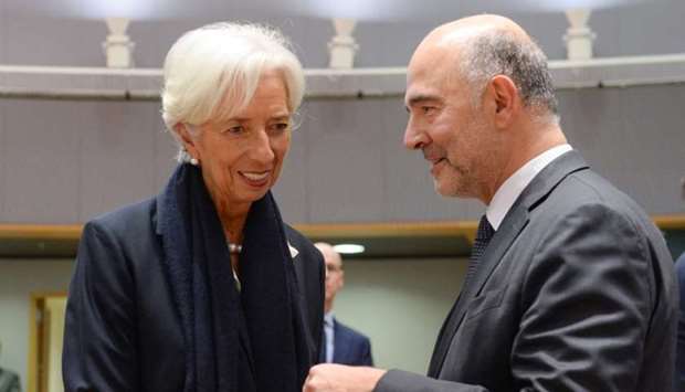 President-designate of the European Central Bank,Christine Lagarde and Financial Affairs Commissioner Pierre Moscovici