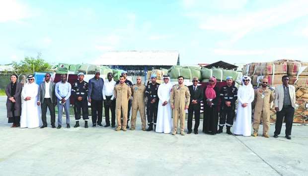 A team from the Qatari International Search and Rescue Group (Lekhwiya) accompanied the aid items.rn