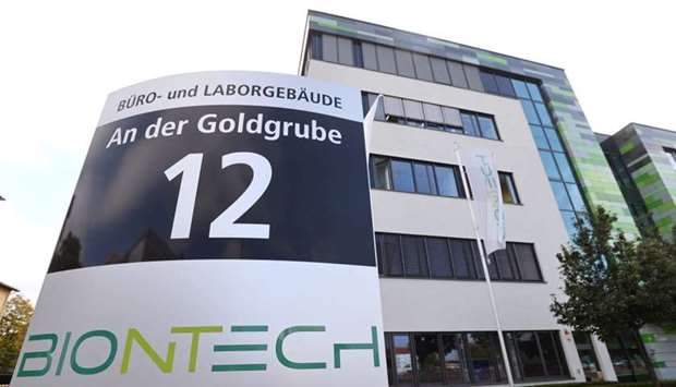 The headquarters of biopharmaceutical company BioNTech are seen in Mainz, Germany
