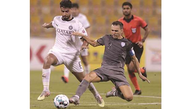 Action from the Ooredoo Cup match between Al Wakrah and Al Sadd yesterday.