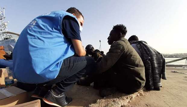 Rescue workers at the scene of accident. Picture courtesy of UNHCR Libya