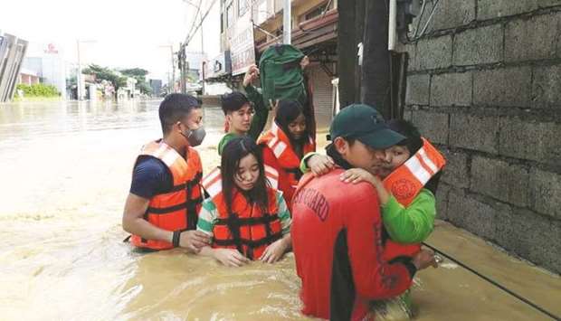 Philippine Coast Guard conduct a rescue operation, after Typhoon Vamco resulted in severe flooding, in the Cagayan Valley region in northeastern Philippines.