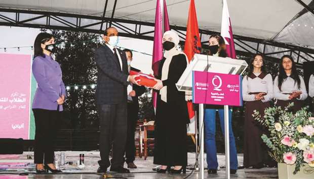 During the ceremony, 110 male and female students of the Qatari School and those sponsored by QC in Albania were honoured.