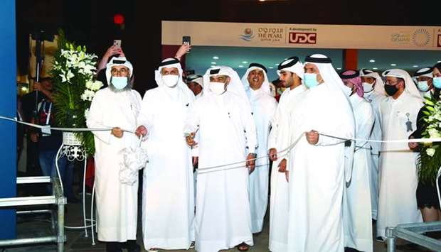 HE the Minister of Commerce and Industry Ali bin Ahmed al-Kuwari led the ribbon-cutting ceremony to open the seventh edition of the Qatar International Boat Show (Qawarib 2020) yesterday at The Pearl-Qatar. (Supplied picture)