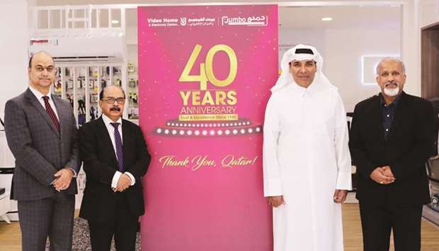 Video Home u2013 Jumbo Electronics officials Sajed Jassim Mohamed Sulaiman, vice-chairman and managing director; C V Rappai, director and CEO; Rohit Pandit COO; and Ranjith P Abraham, retail head, marking the occasion.