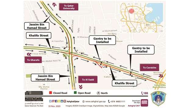 The Public Works Authority (Ashghal) has announced a full traffic closure on Khalifa Street, from Al