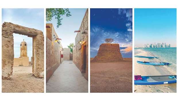 From left: Al Jumayl, Souq Al Wakra, Umm Bab and Al Safliya Island (pictures from VisitQatar's Instagram page)