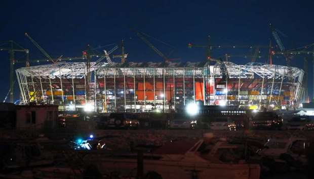 The under-construction Ras Abu Aboud Stadium. PICTURE: Jayan Orma