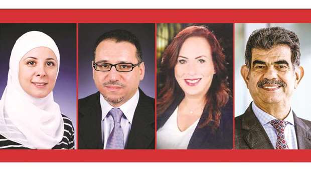 From left to right: Hiam Chemaitelly, Dr. Laith Abu Raddad, Joumana Hermez, Dr. Abdul Sattar al-Taie