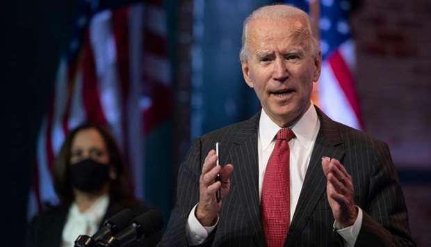 US President-elect Joe Biden speaks after a meeting with governors in Wilmington, Delaware, on November 19