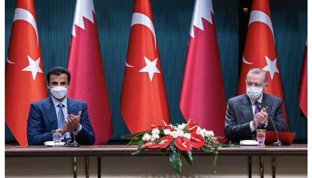 HH the Amir and Turkish President Tayyip Erdogan.