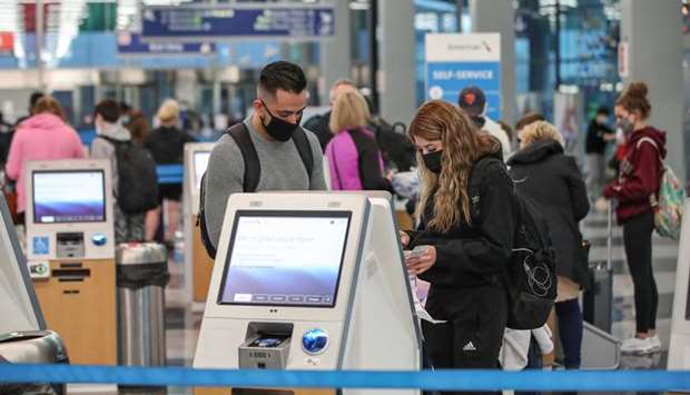 Travellers at O'Hare International Airport ahead of the Thanksgiving holiday in Chicago