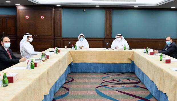 Members of the committee during the meeting, which was presided over by Qatar Chamber board member Nasser Sulaiman al-Haidar.