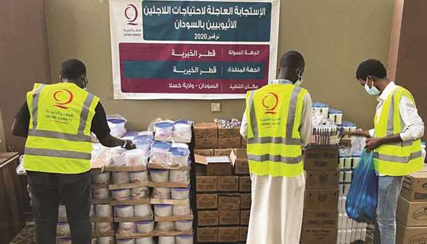 Qatar Charityu2019s field teams have distributed urgent shelter aid to the refugees going through challenging conditions in the Umm Rakobeh camp in Qallabat, eastern Sudan.