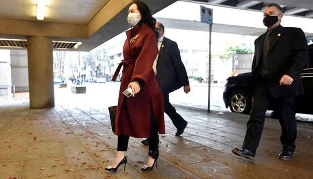 Huawei Technologies Chief Financial Officer Meng Wanzhou arrives at court in Vancouver, British Columbia, Canada, Nov. 17, 2020