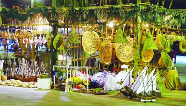 A stall featuring traditional handicraft goods is seen at Katara -The Cultural Village where the 10th edition of the Katara Traditional Dhow Festival will open Tuesday at 3.30pm. PICTURE: Jayan Orma
