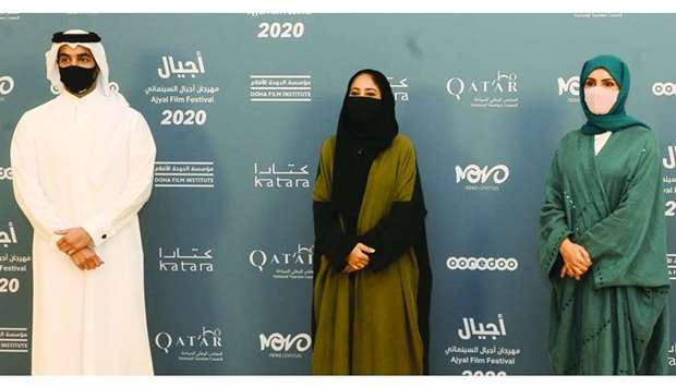 (From left) Khalifa al-Thani, Fatma al-Ghanim, and Fatma Hassan al-Remaihi at the Ajyal Film Festival 2020 press conference. PICTURE: Shaji Kayamkulam