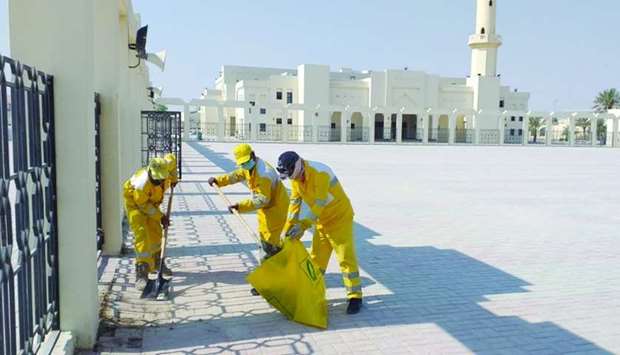 The Ministry of Municipality and Environment's (MME) General Cleanliness Department has intensified its cleaning and sanitisation efforts to clean and sweep the Eid prayer yards across the country in preparation for the rain-seeking prayers to be performed Thursday at 6am. Specialised field teams with the latest equipment and machinery have been undertaking the task. Al Shamal Municipality in particular has carried out the cleaning campaign in co-operation with the department to clean and sanitise all the prayer yards within its jurisdiction in preparation for the prayer.