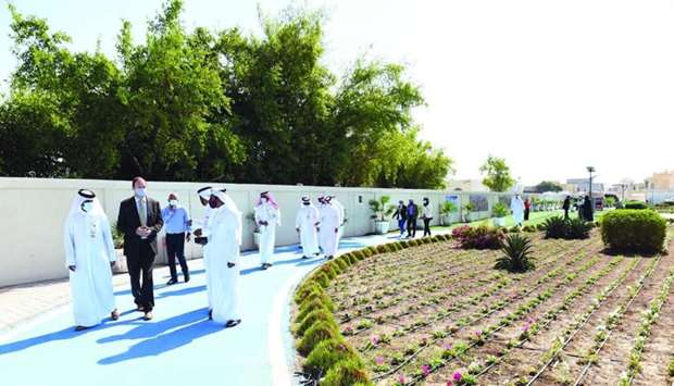 Al Wakra Municipality's Omar al-Jaber explained that the inauguration is in line with environmental sustainability, as environmentally friendly materials were used in lighting and recycled materials to create the walkway, seats, etc.