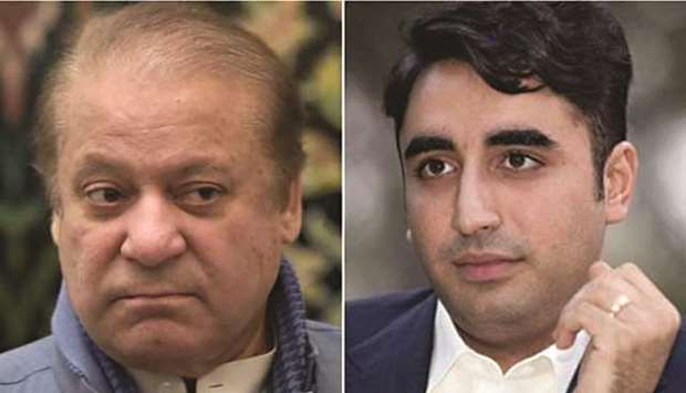 IN THE EYE OF A STORM: PPP chairman Bilawal Bhutto-Zardari (right) created a stir with his comments to BBC about how PML-N supremo Nawaz Sharifu2019s name-calling of the military leadership for his ouster from power at the Gujranwala public meeting took him by surprise.