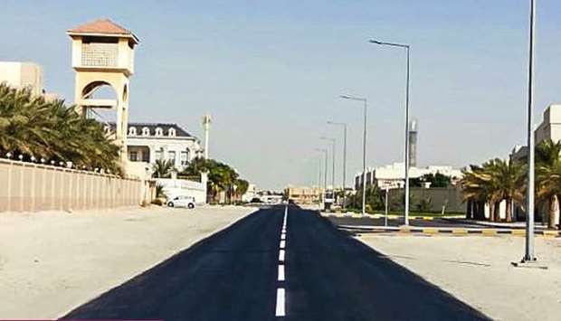 The improved stretch of road in  Ain Khaled area using the new technology.