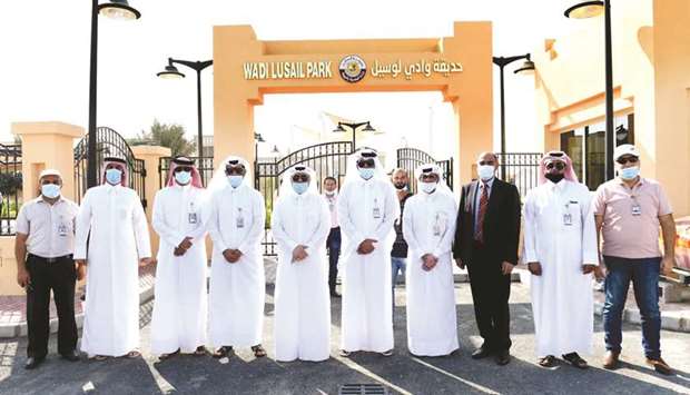 Officials at the opening of Lusail Park.