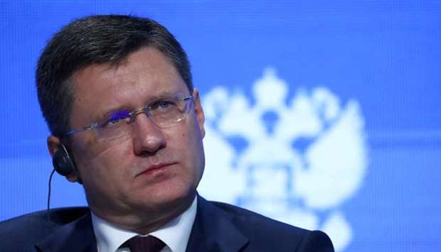 Russian Energy Minister Alexander Novak attends the Energy Week International Forum in Moscow, Russia October 3, 2019.