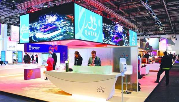 A view of the Qatari pavilion at WTM 2021.