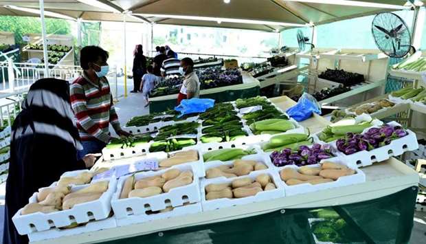 Different vegetables on offer at the Al Wakra yard.
