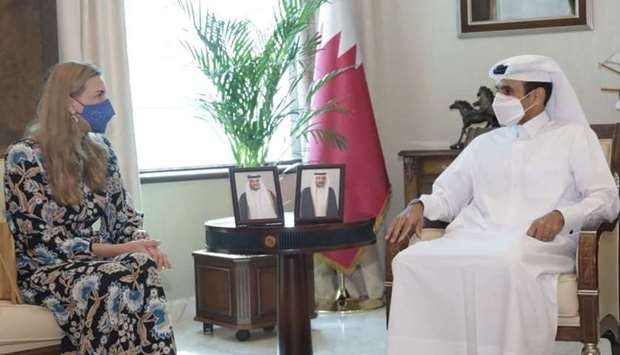 HE the Minister of State for Energy Affairs Saad bin Sherida al-Kaabi meets with Kadri Simson, the European Unionu2019s Commissioner for Energy