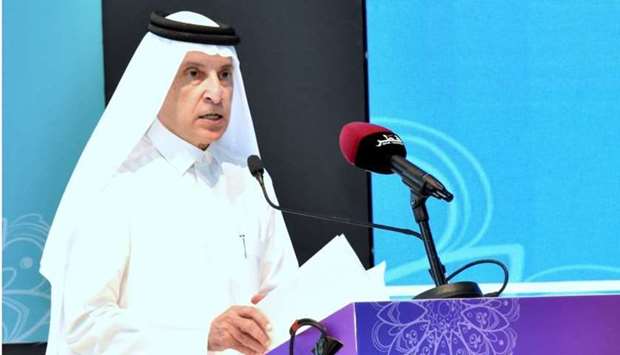 Qatar Tourism chairman and Qatar Airways Group Chief Executive HE Akbar al-Baker delivers a keynote speech during the event. PICTURE: Thajudheen