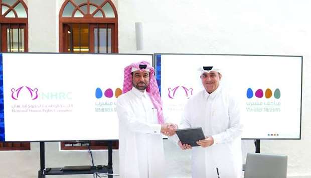 The MoU was signed by NHRC Secretary-General Sultan bin Hassan al-Jamali, and the Director of Msheireb Museums Dr Hafiz Ali Abdulla.