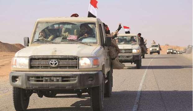 Army reinforcements arrive to join fighters loyal to Yemenu2019s government, on the southern front of Marib, the last remaining government stronghold.