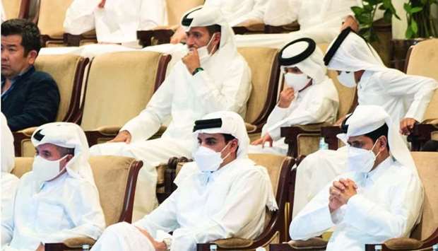 His Highness the Amir Sheikh Tamim bin Hamad al-Thani watches the final of the Ooredoo Qatar Padel World Championship
