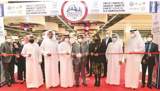US embassy Doha charge du2019affaires Natalie A Baker leads the ribbon-cutting ceremony at LuLu Hypermarket, Abu Sidra Mall. PICTURE: Shaji Kayamkulam